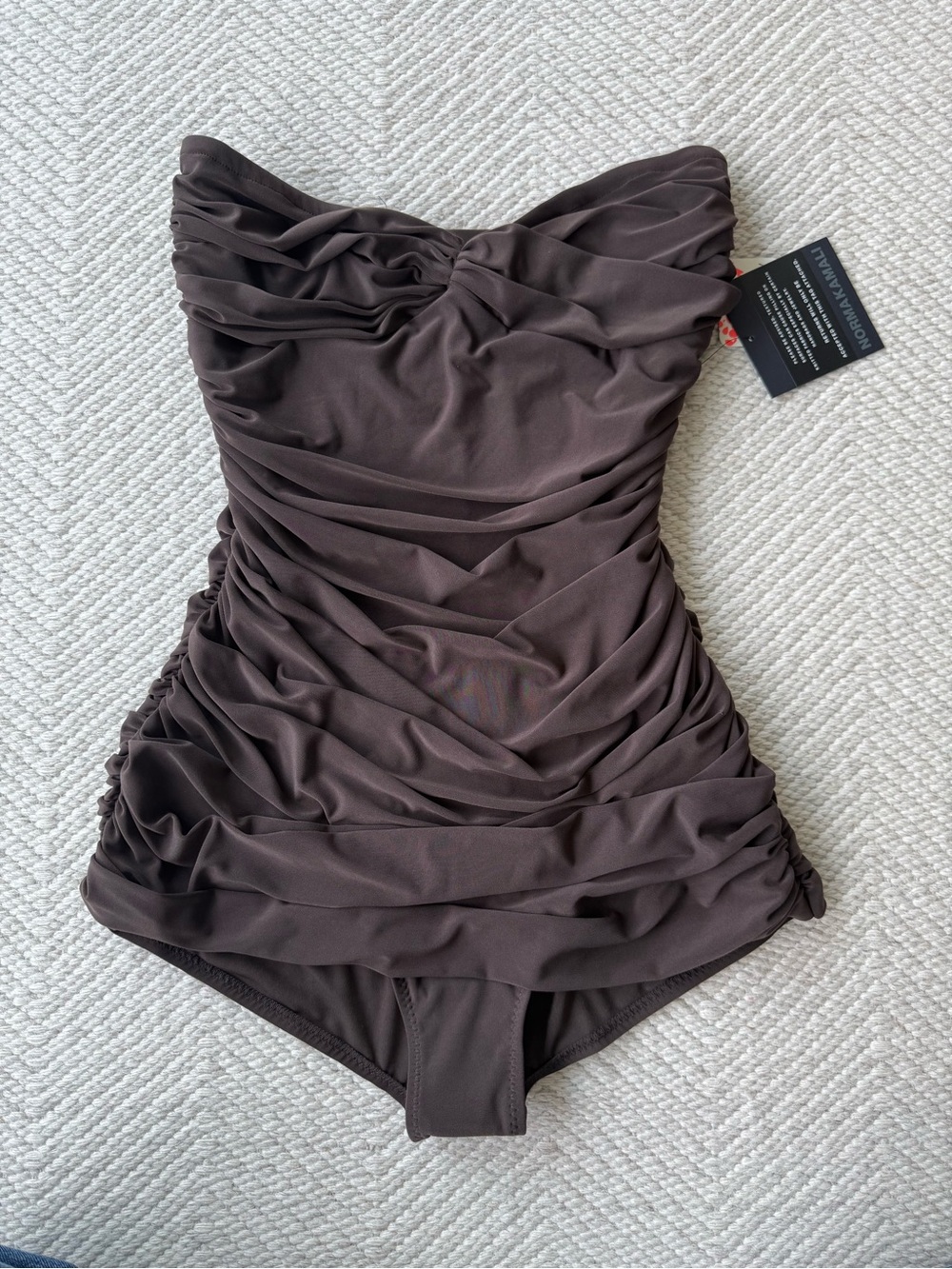 NWT Free People Norma Kamali Walter One-Piece Swimsuit in Chocolate Brown sz L - Picture 7 of 10